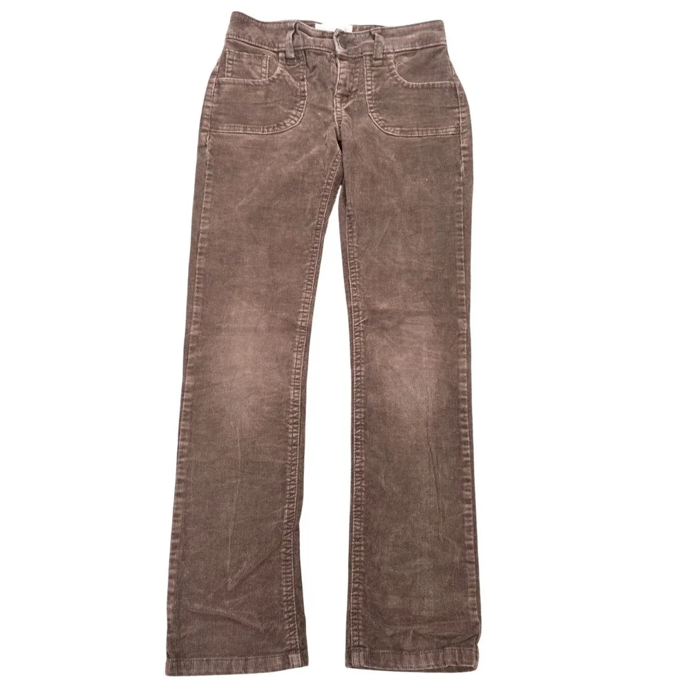 Old Navy Corduroy Slim Straight Pants Girl's Size 8 Slim Brown Adjustable Waist‎